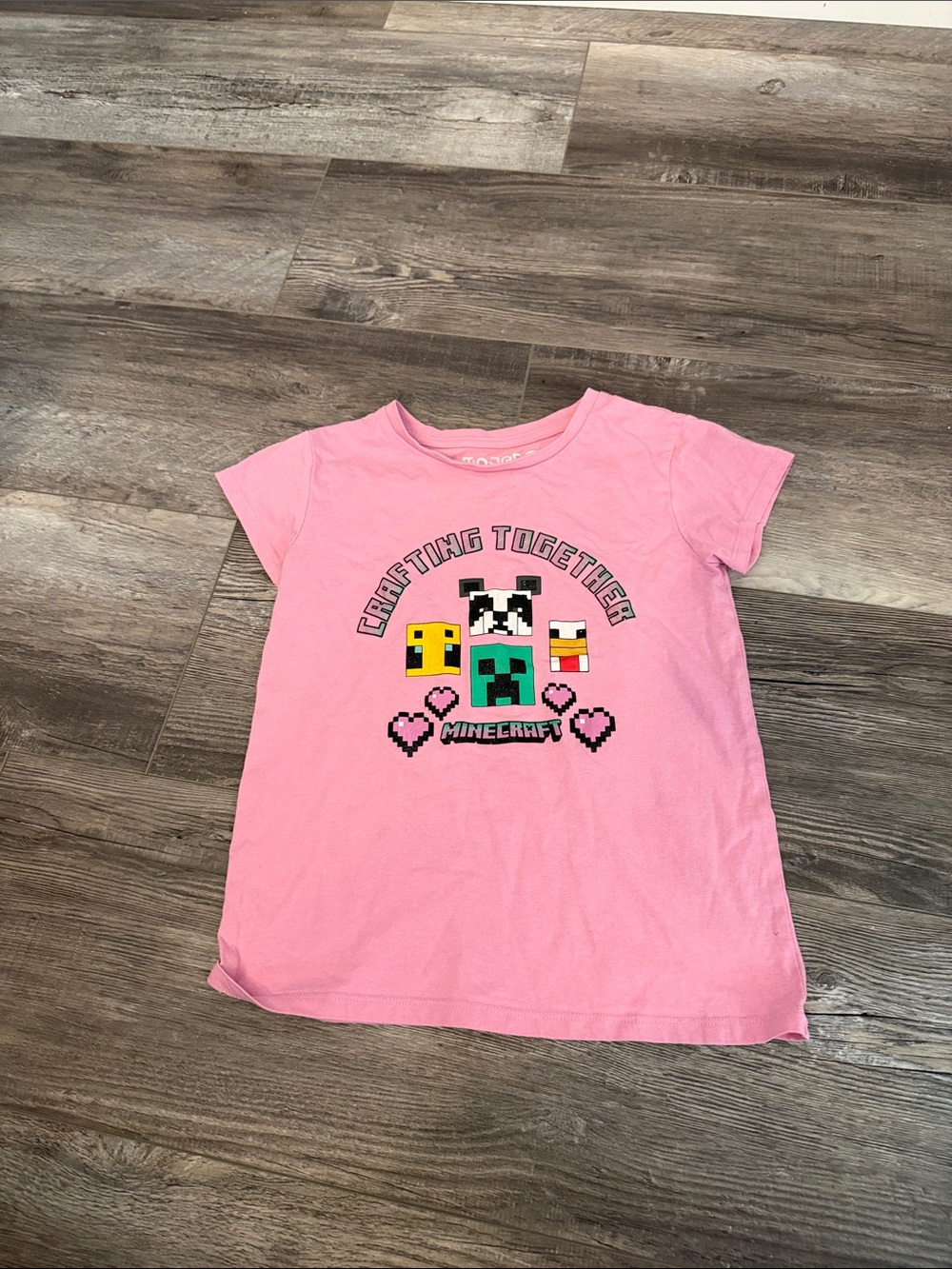 Mojang Kids' Pink 'Crafting Together' Graphic Tee